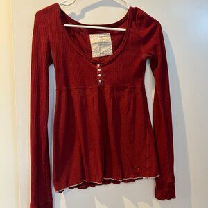 Abercrombie Genuine Vintage Y2K Babydoll Henley S